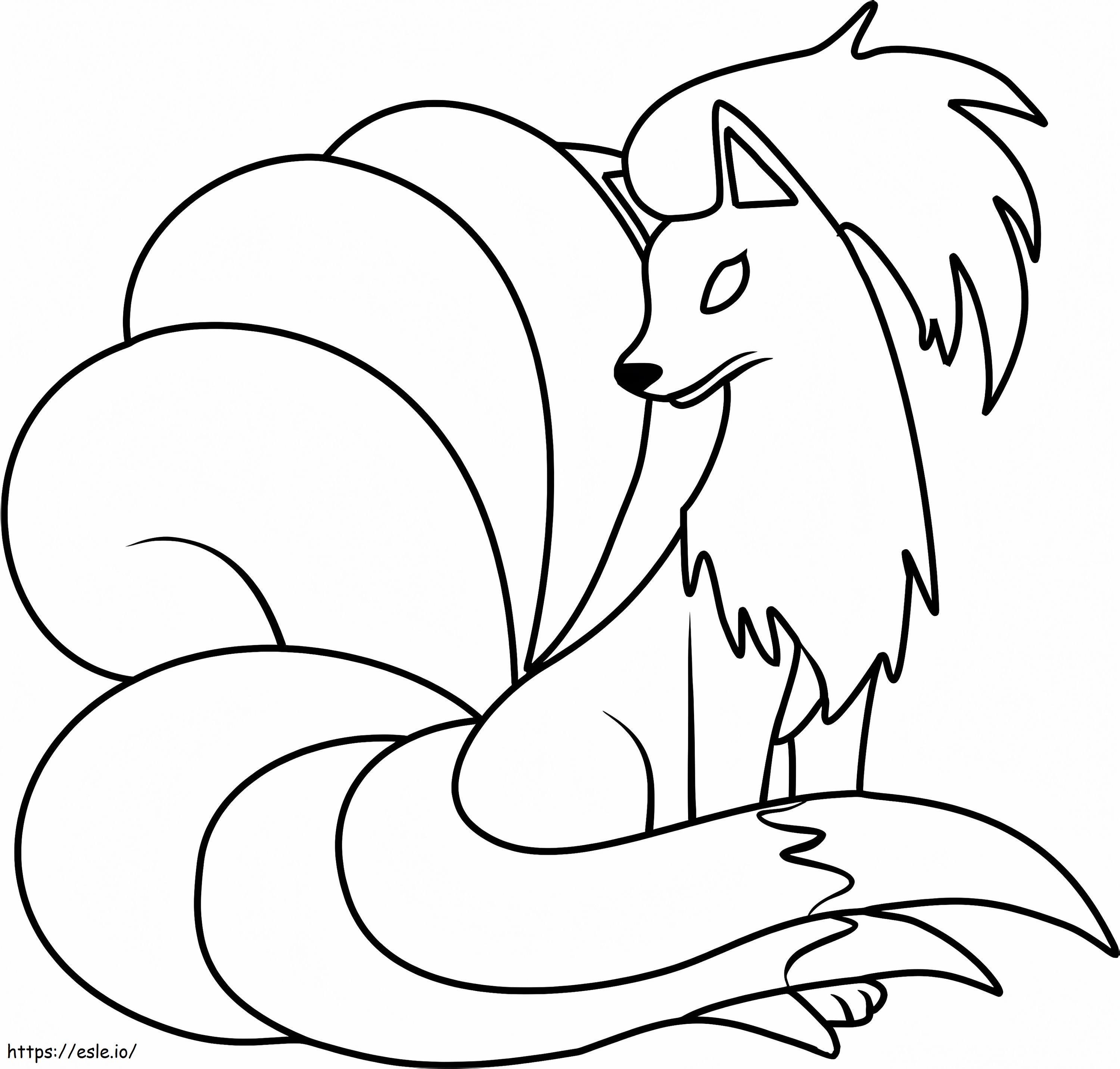 Printable Ninetales Pokemon coloring page