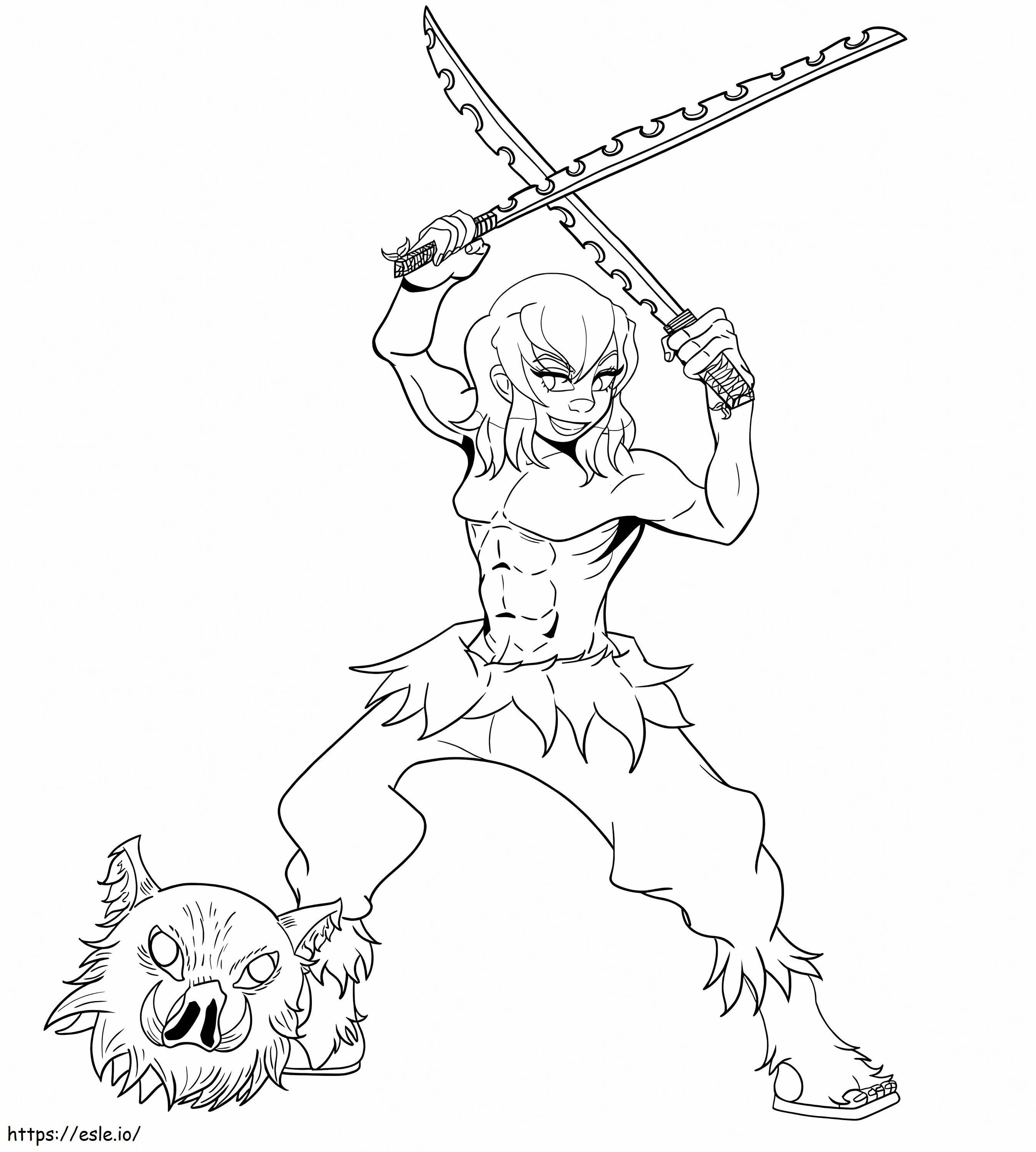 Inosuke Without Mask coloring page