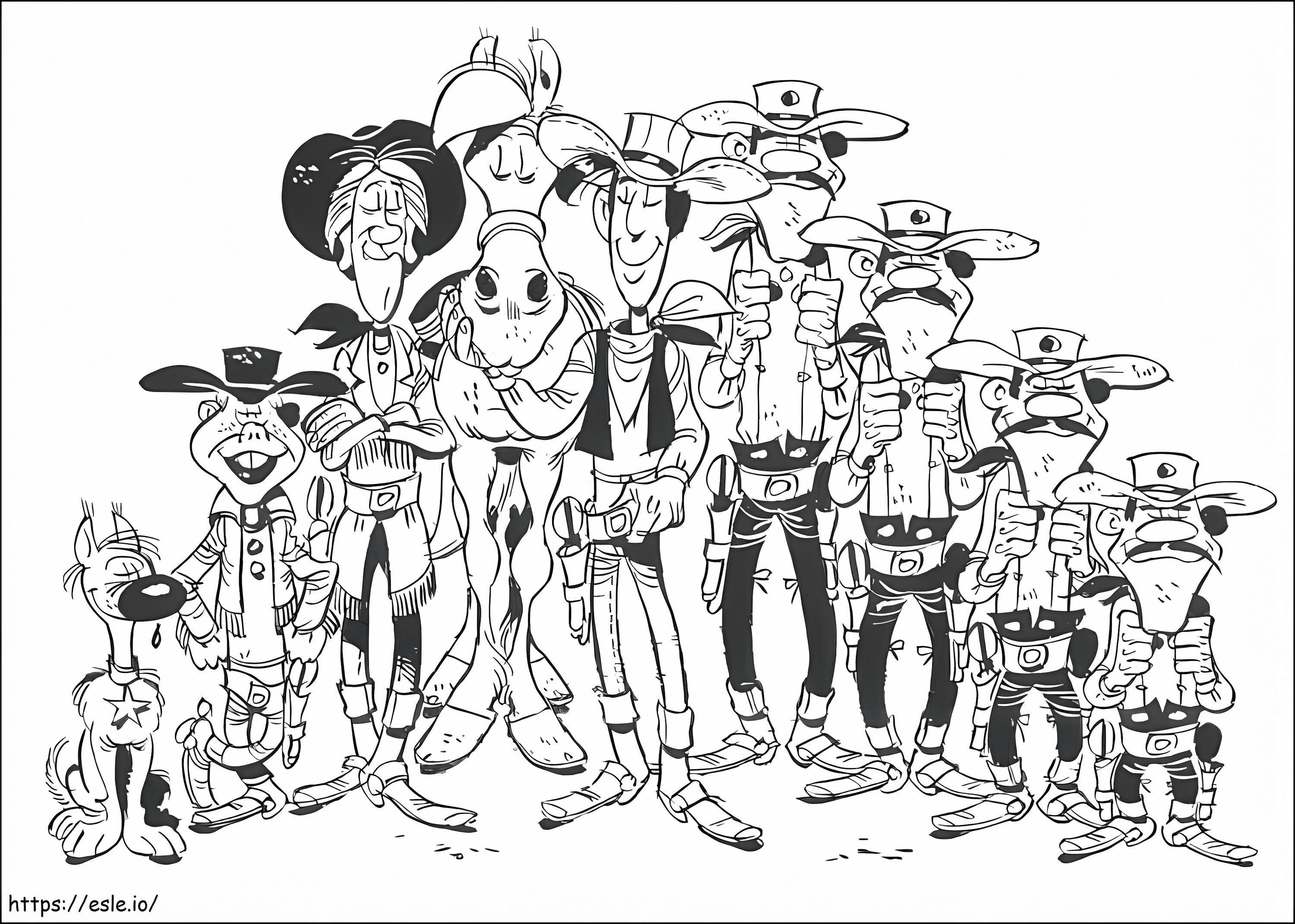 Personagens de Lucky Luke para colorir