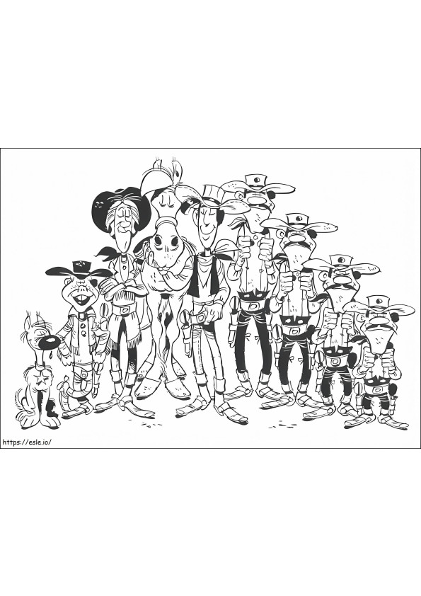 Characters From Lucky Luke coloring page
