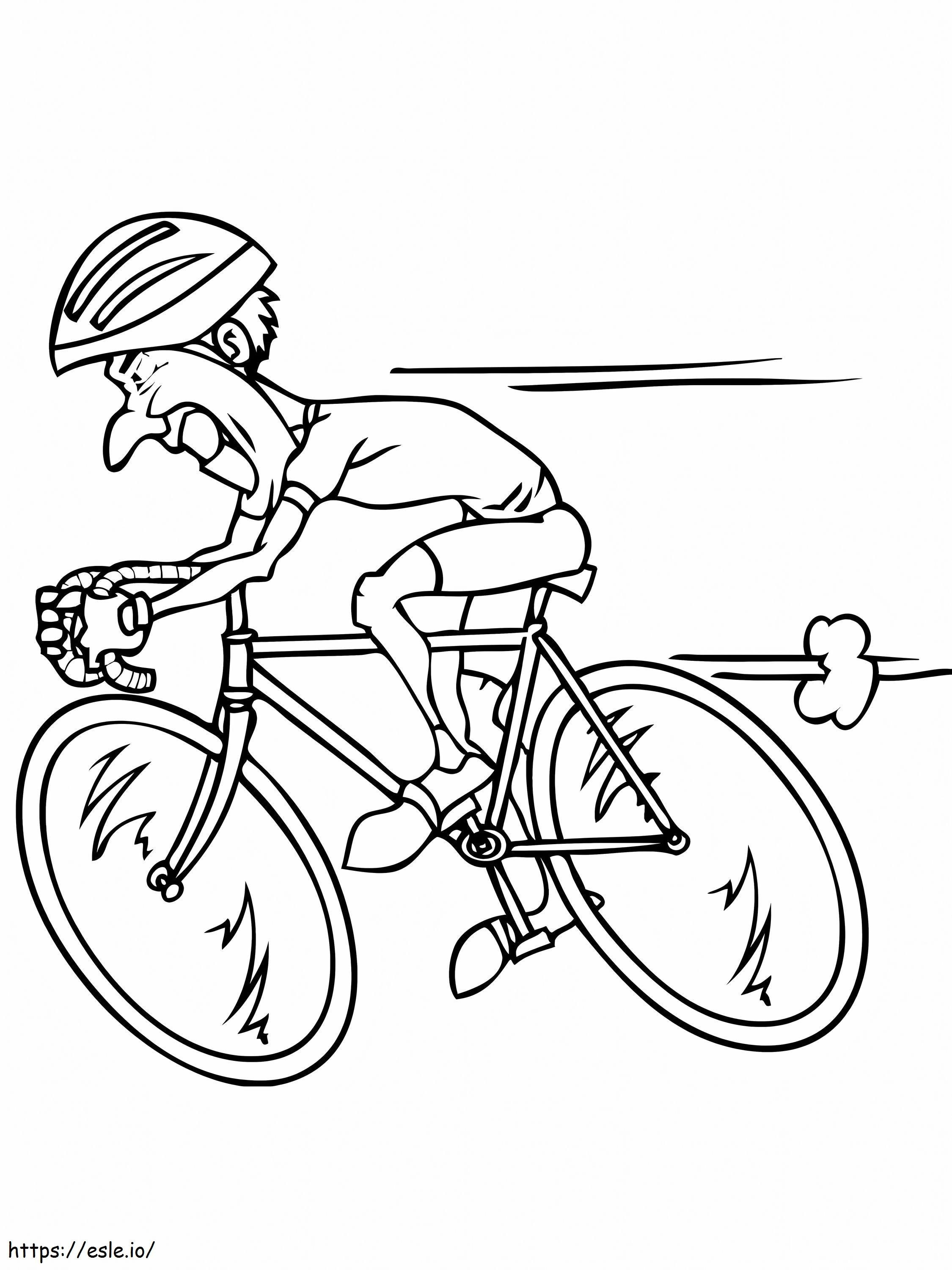 _Riding Racing Bicycle de colorat