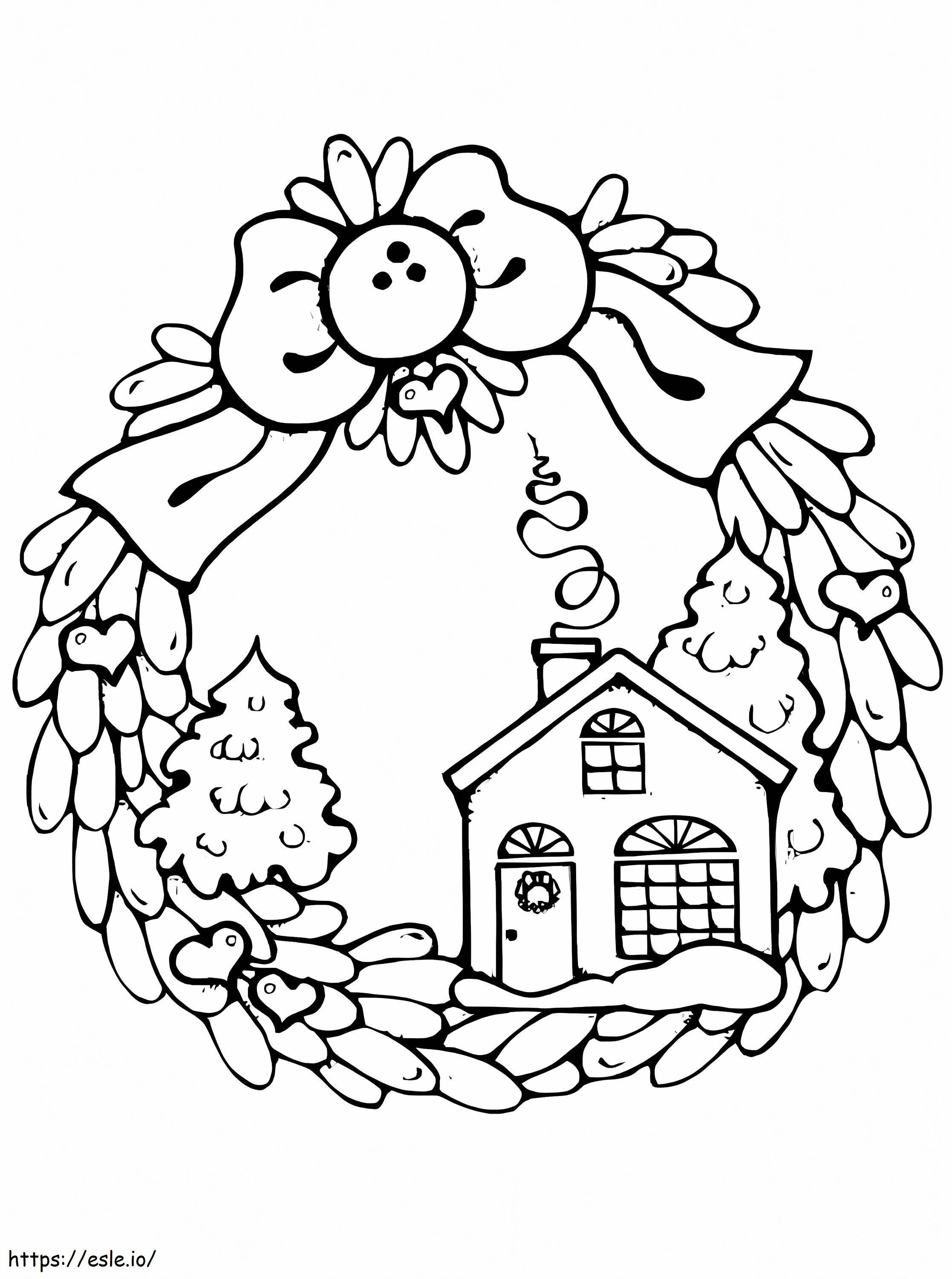 January Wreath coloring page