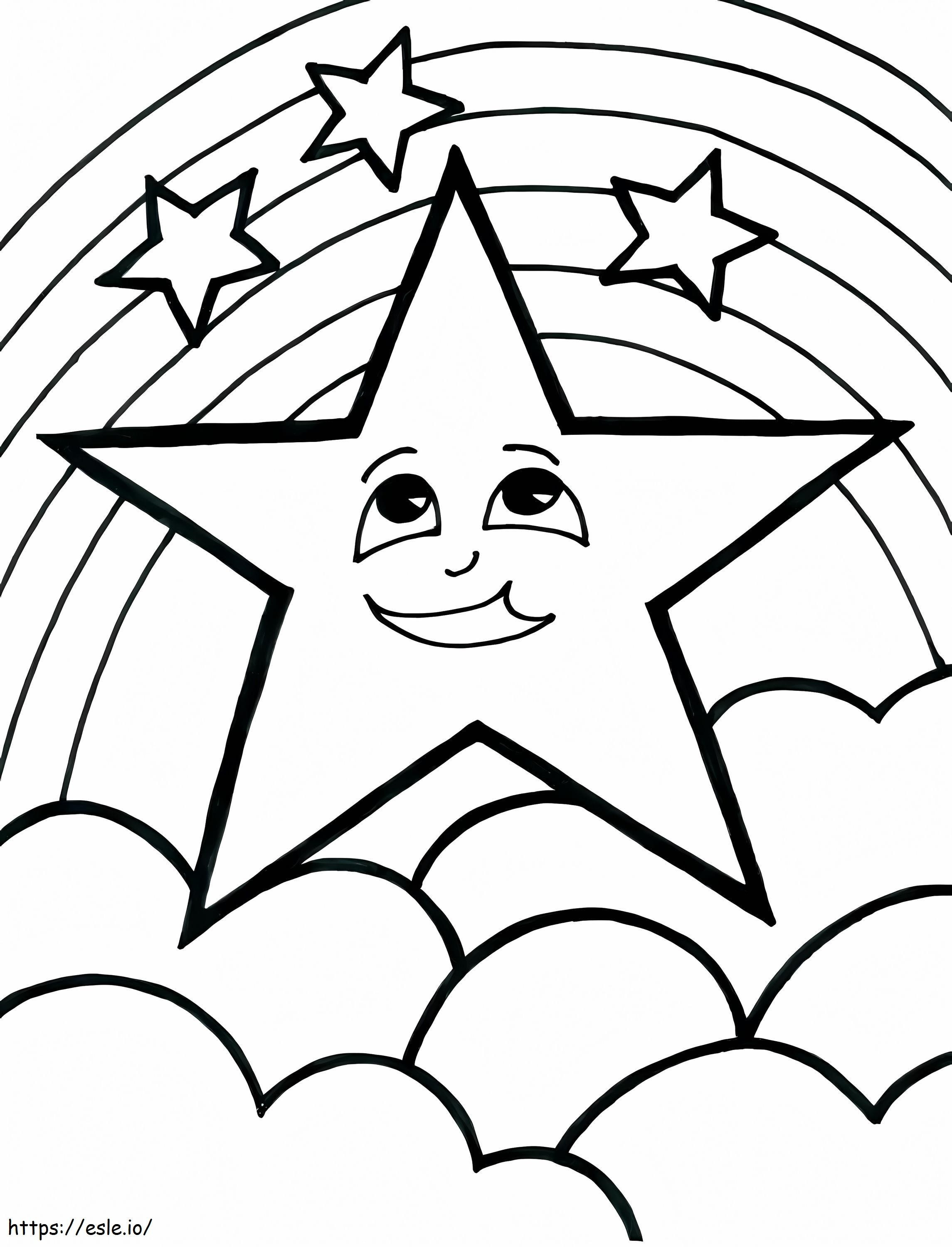 Stars With Rainbow coloring page