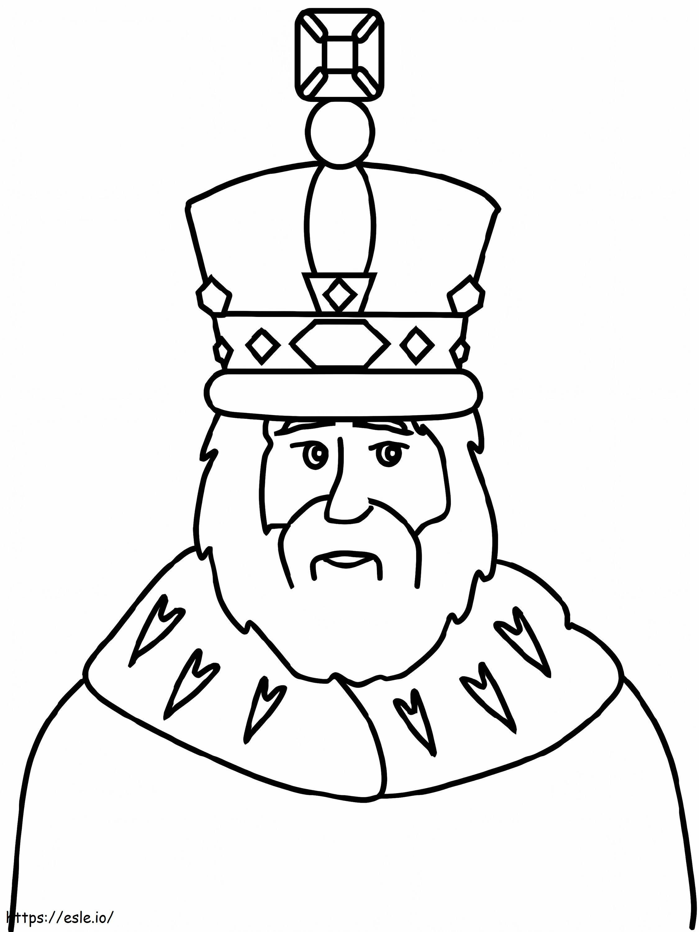 Coloriage Visage du vieux roi à imprimer dessin