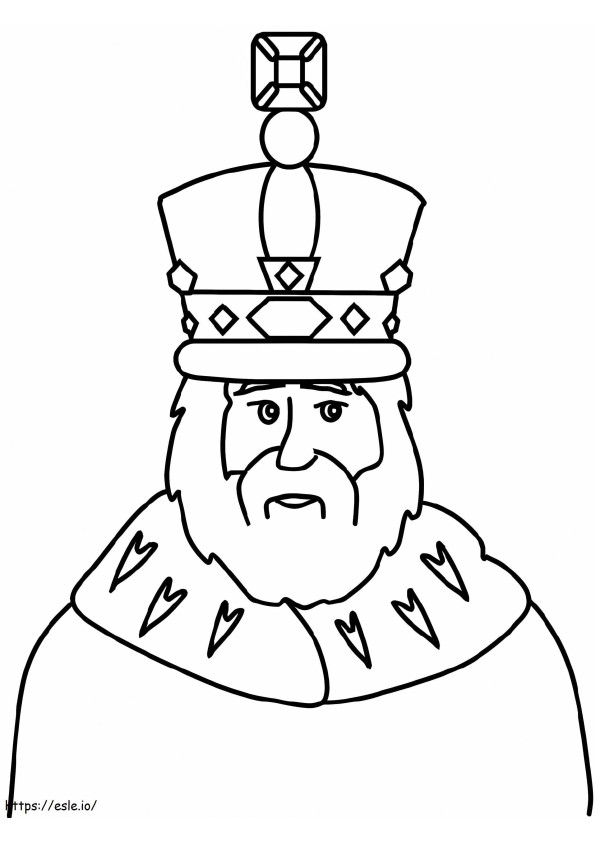 Coloriage Visage du vieux roi à imprimer dessin