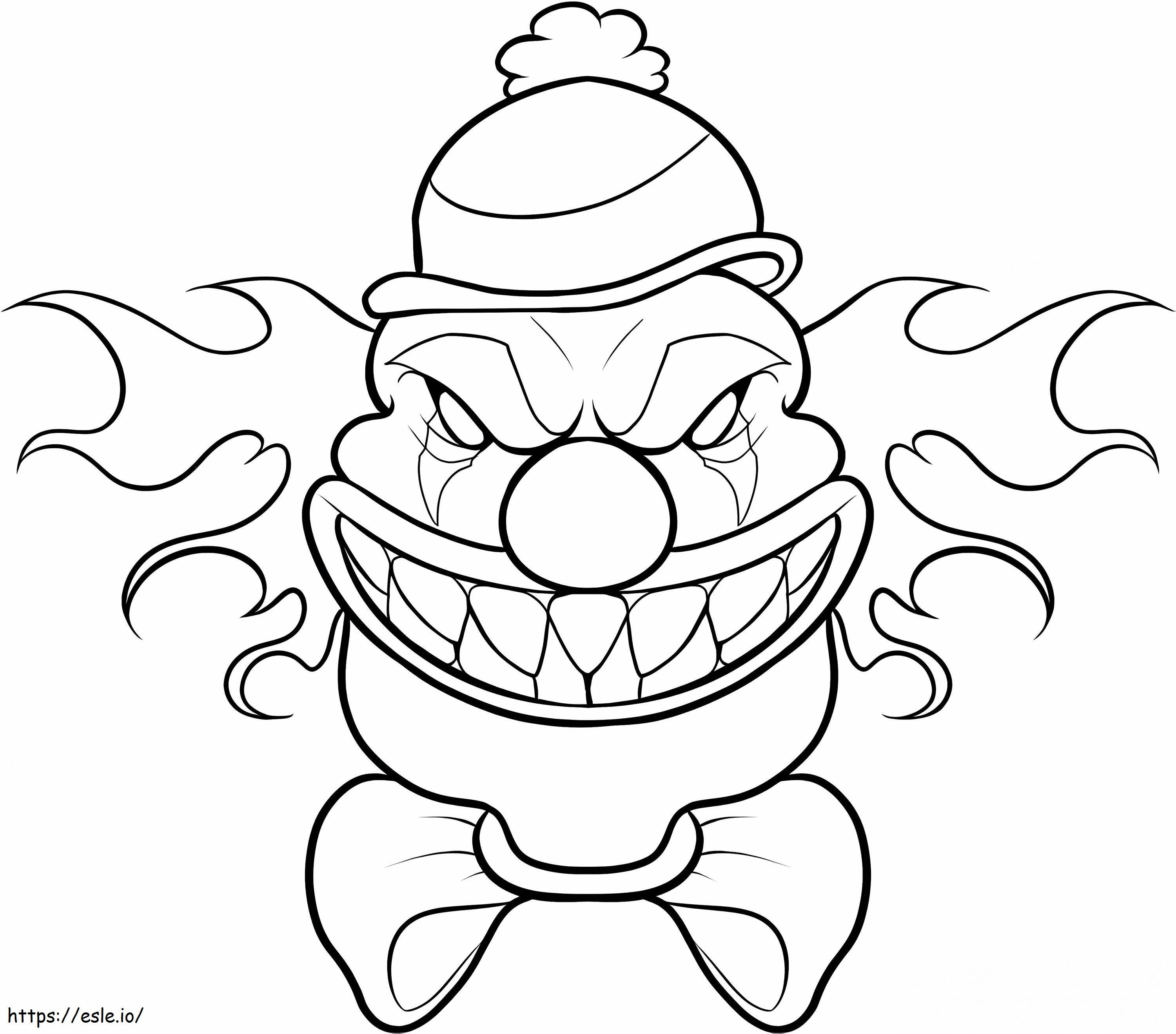 Straszna maska klauna kolorowanka