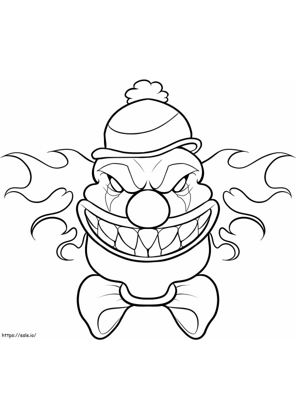 Straszna maska klauna kolorowanka