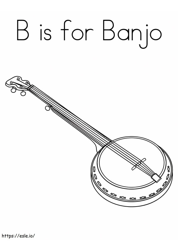 B Is For Banjo Png 468X609 Q85 coloring page