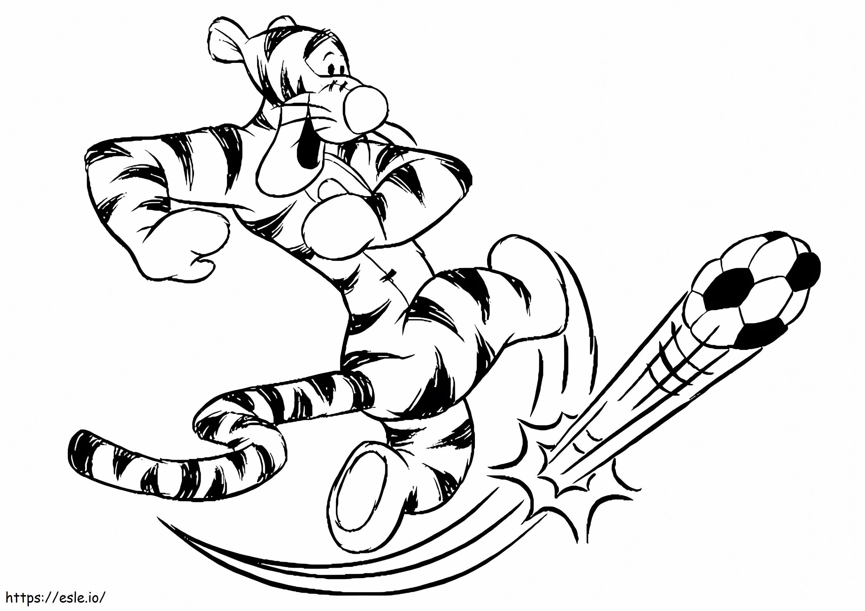 Tiger spielt Fußball ausmalbilder