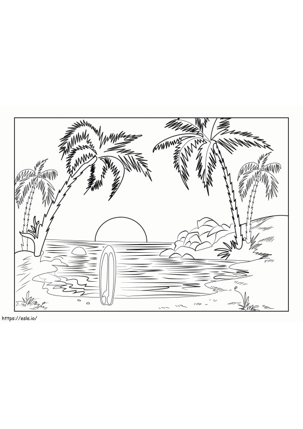 Beach Landscape Scaled coloring page