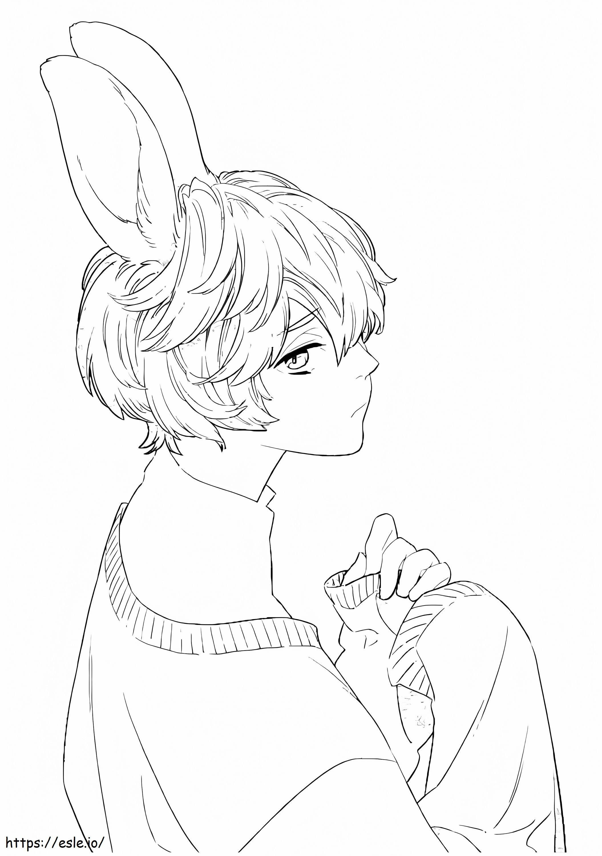 Cute Anime Boy coloring page