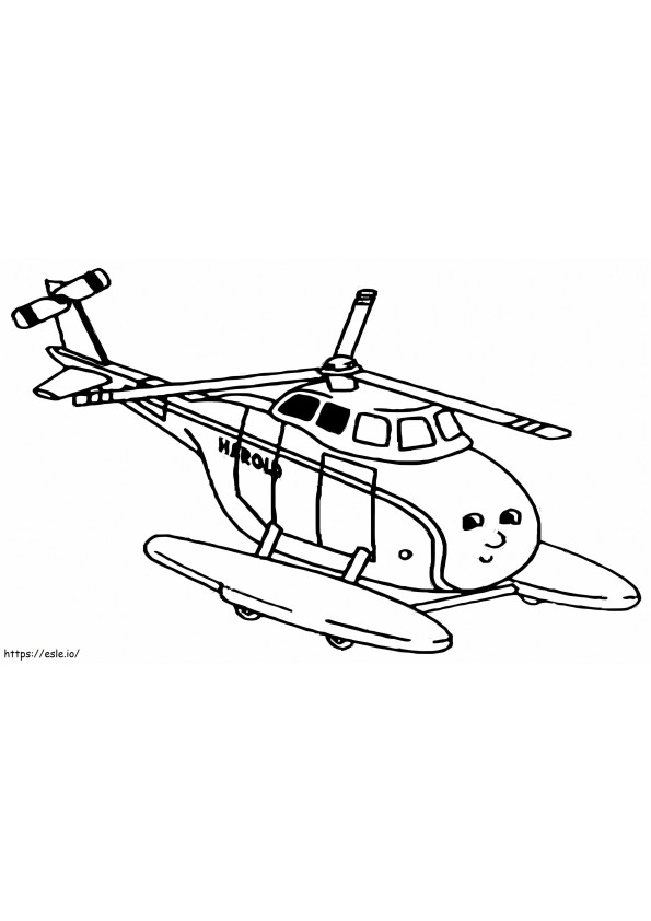 Coloriage Hélicoptère Harold à imprimer dessin