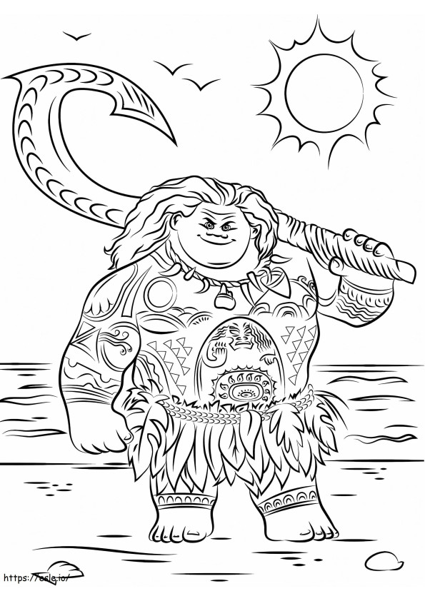 Strong Maui A4 coloring page