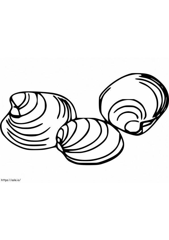 Three Clams coloring page