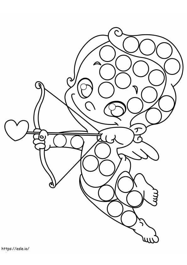Cupid Dot Marker coloring page