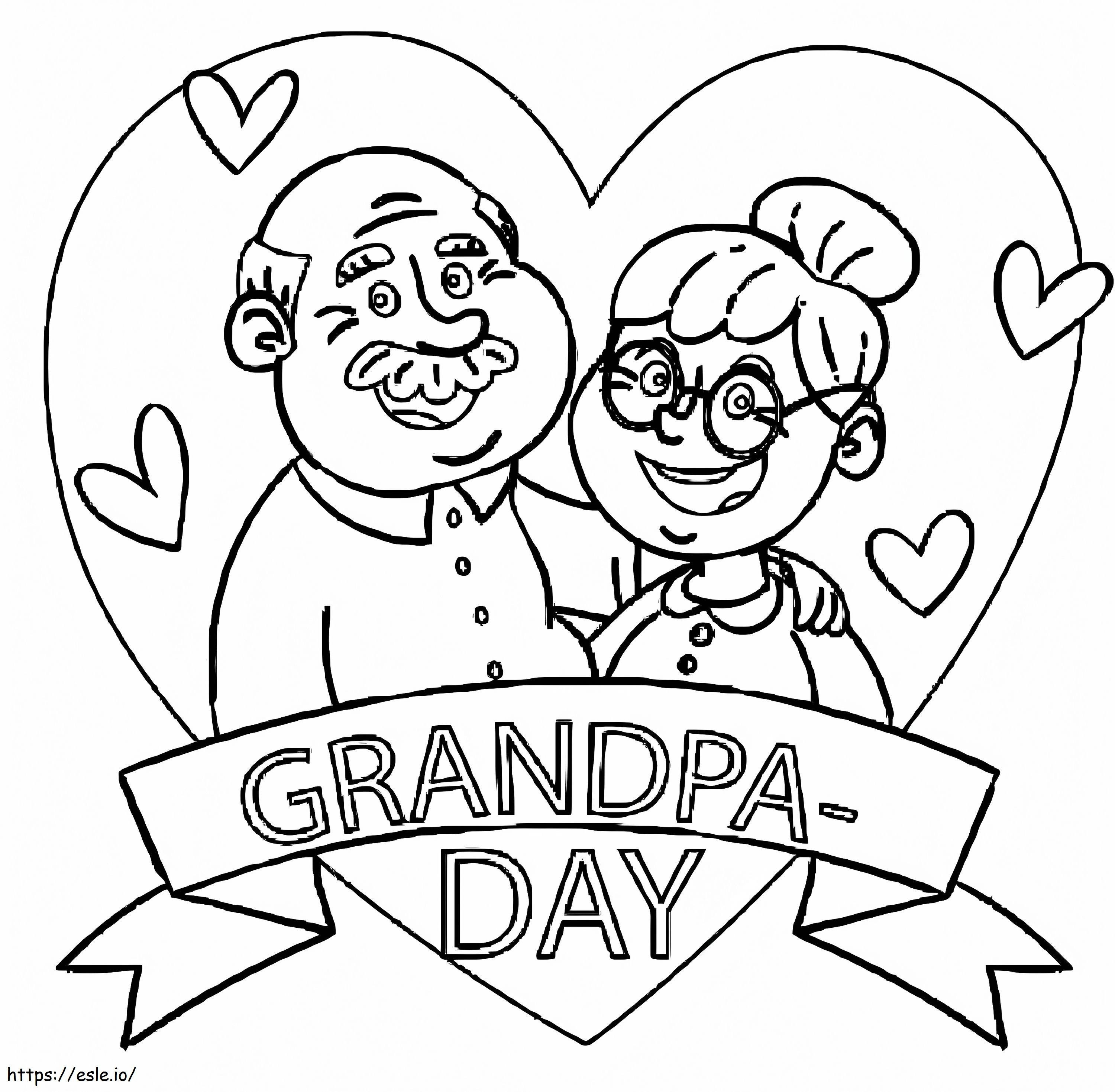 Selamat Hari Kakek Nenek 4 Gambar Mewarnai