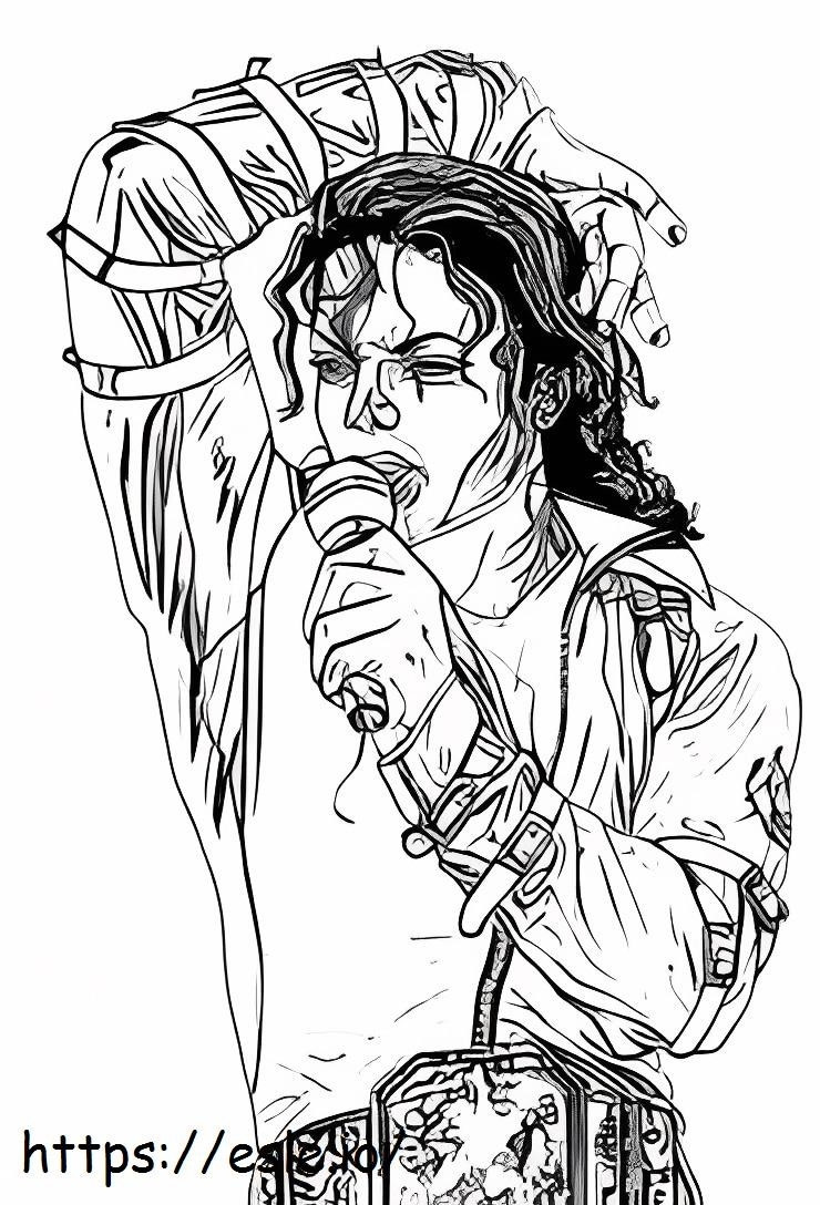 Michael Jackson laulaa värityskuva