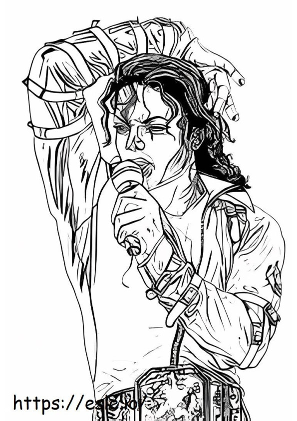 Michael Jackson cantando para colorear