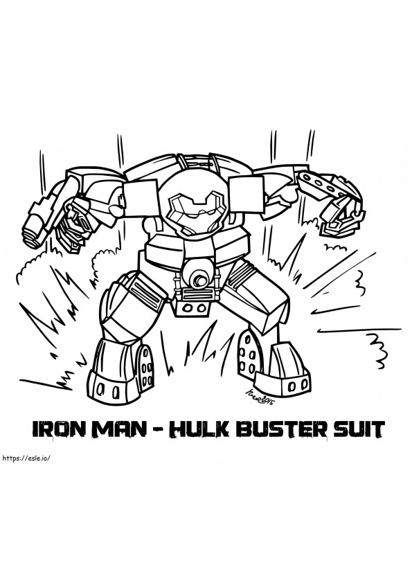 Coloriage Lego Iron Man Hulk Buster à imprimer dessin