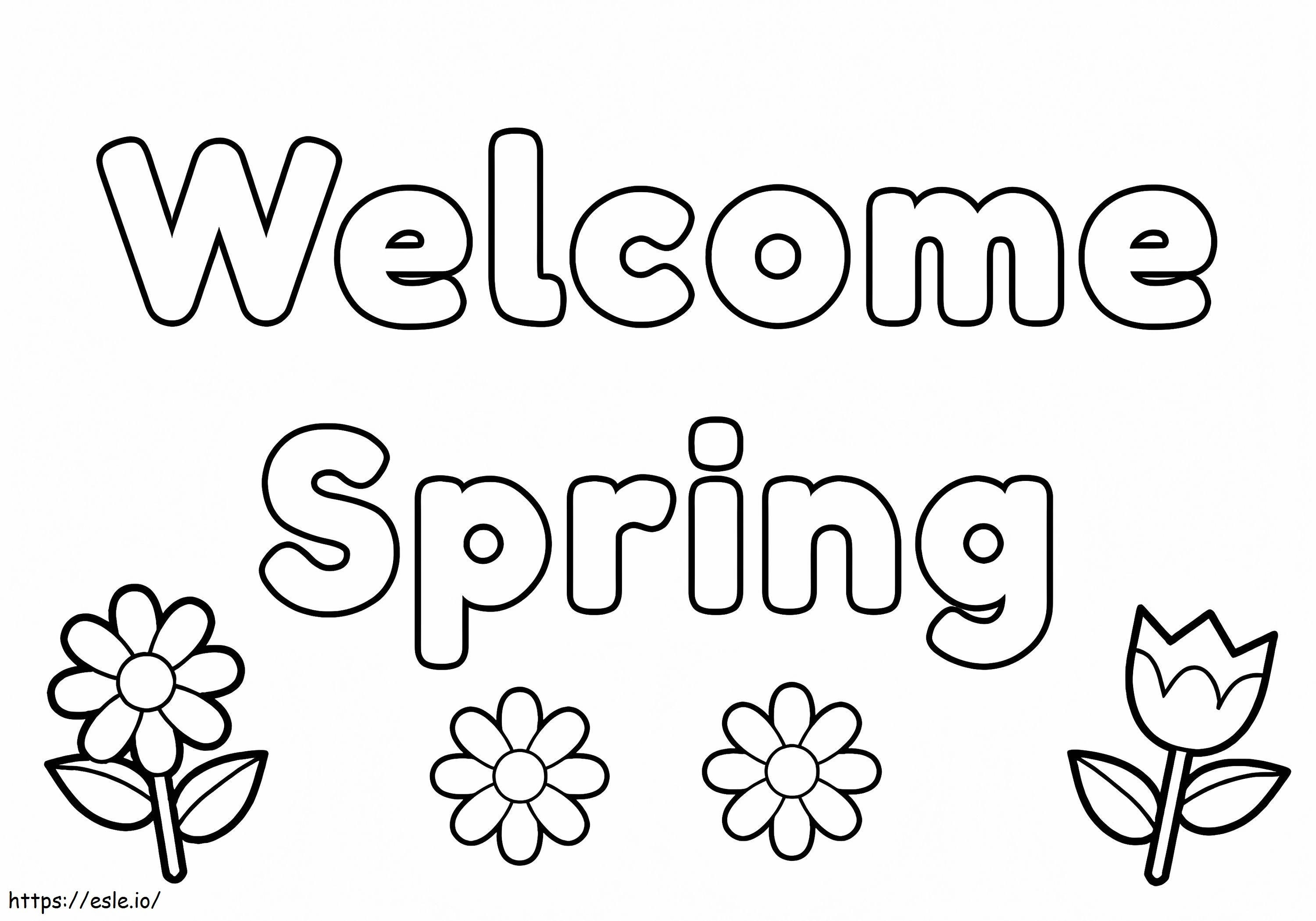 Coloriage Bienvenue au printemps à imprimer dessin