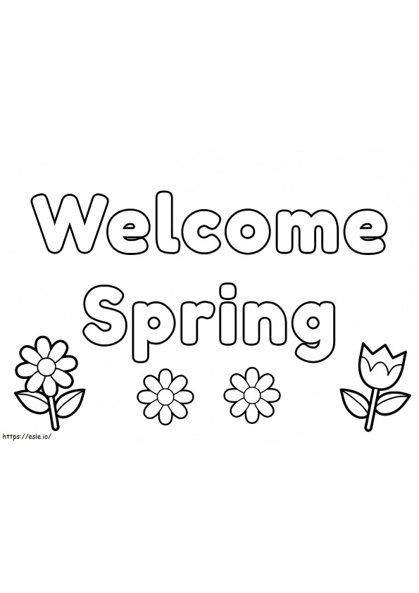 Welcome To Spring coloring page