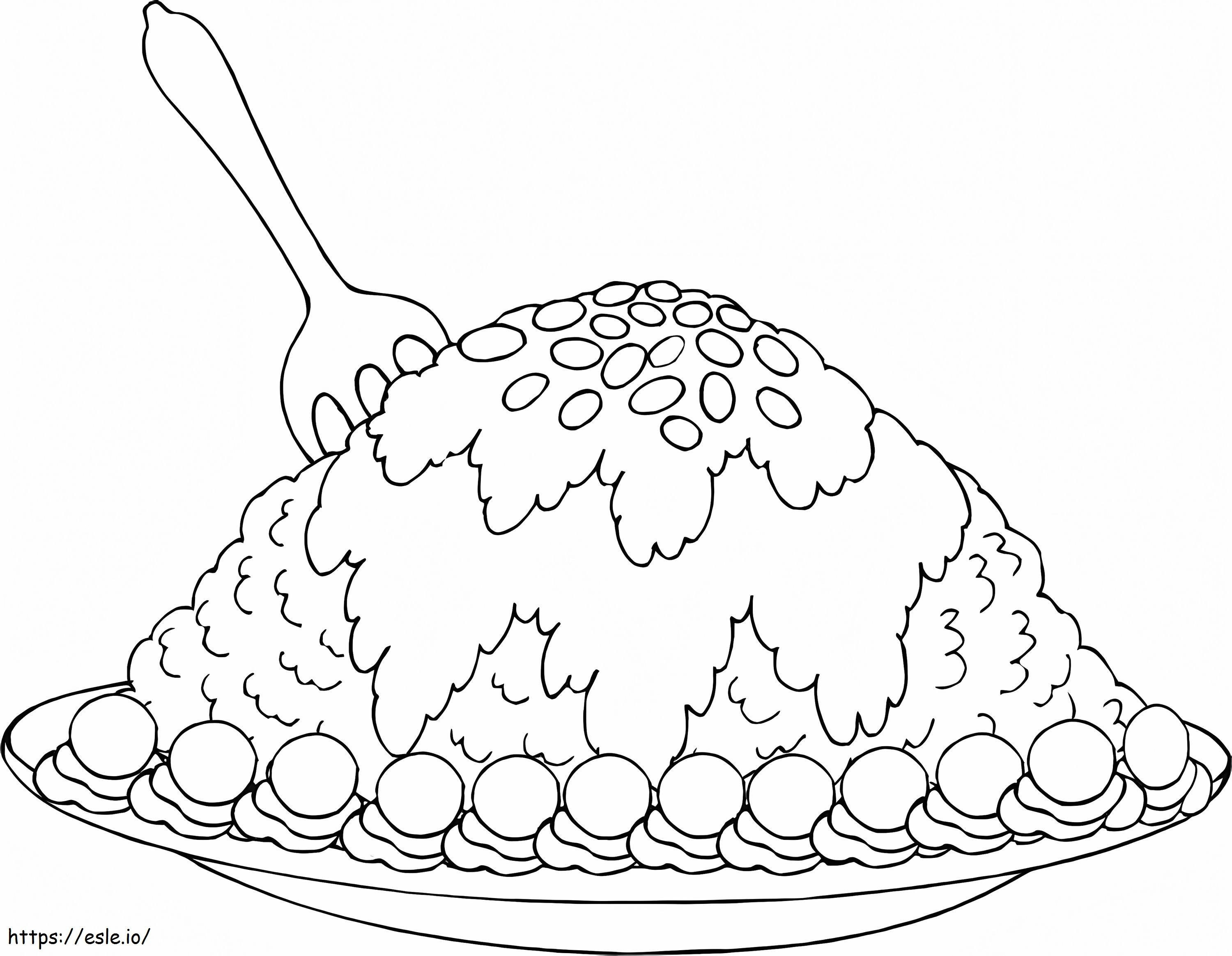 Plate Of Dessert coloring page