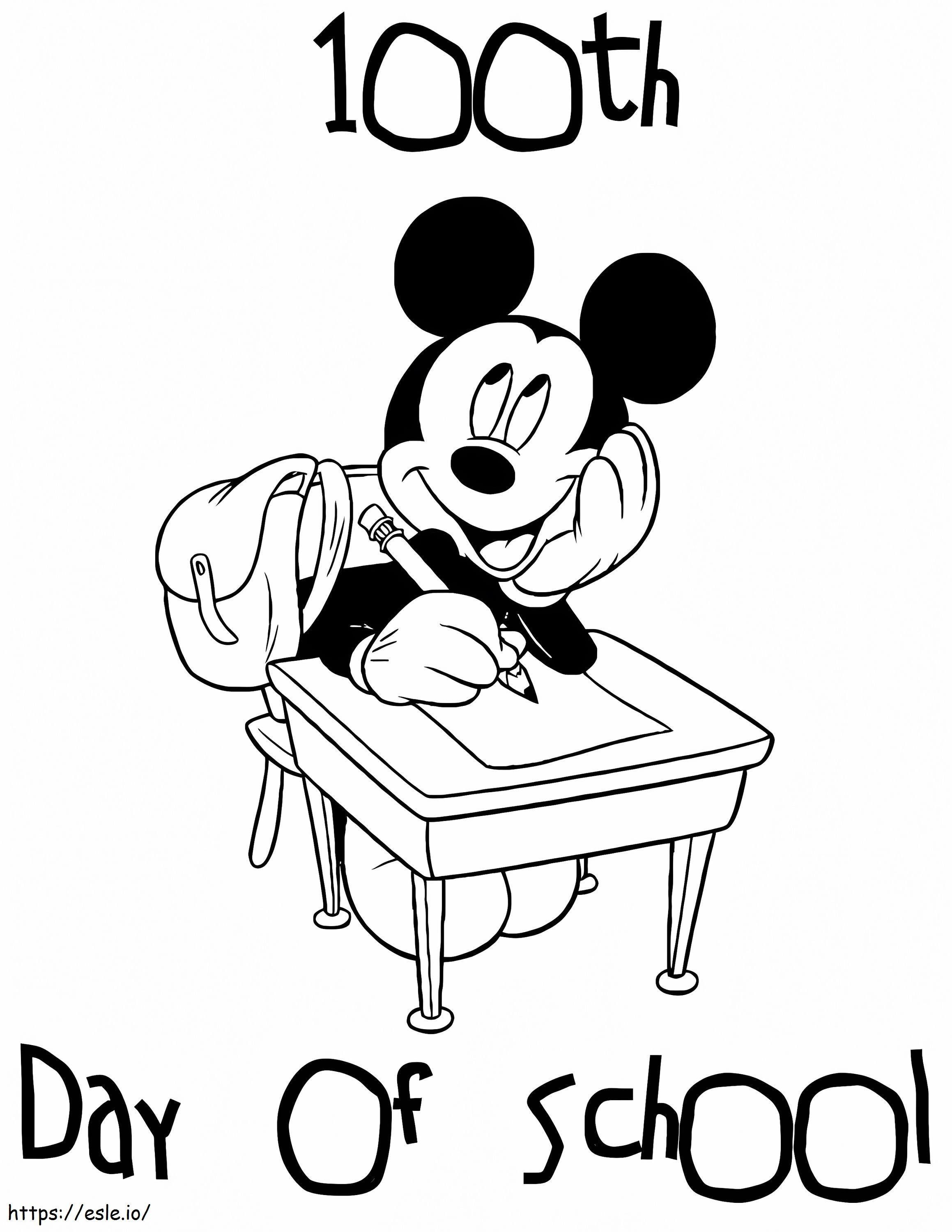 º dia de aula com o Mickey para colorir