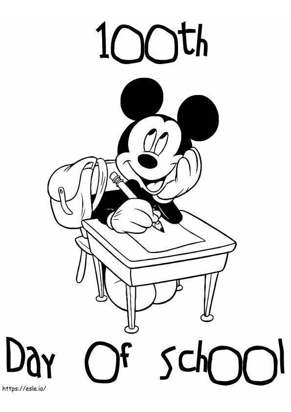 Th Day Of School With Mickey coloring page
