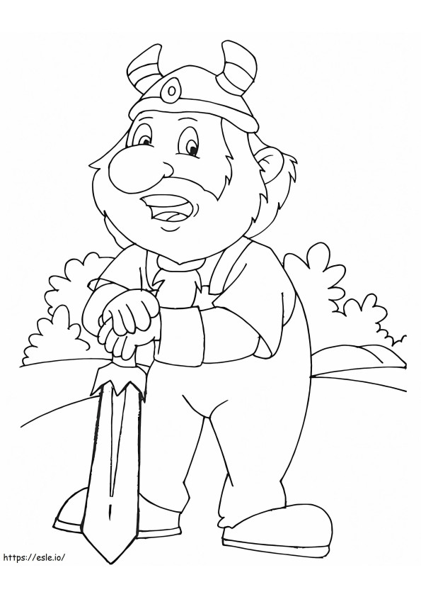 Dwarf With Sword E1649063614240 coloring page