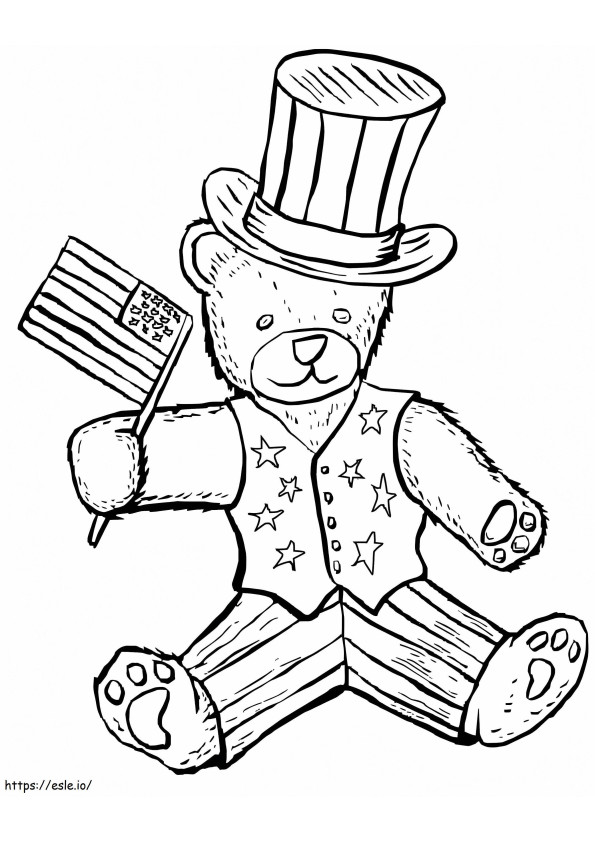Bear Patriotic coloring page