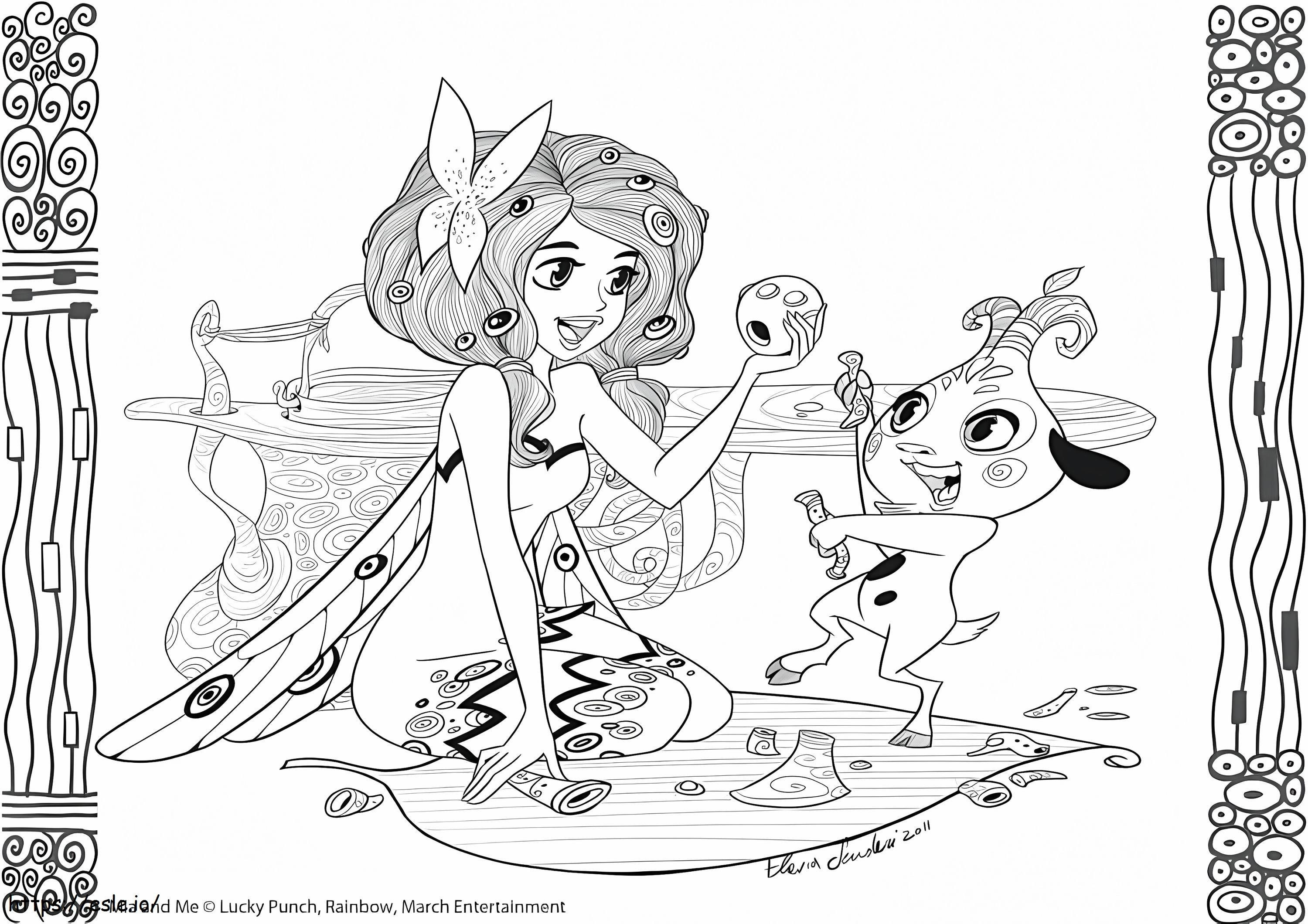 Mia And Pan Phuddle From Mia And Me coloring page