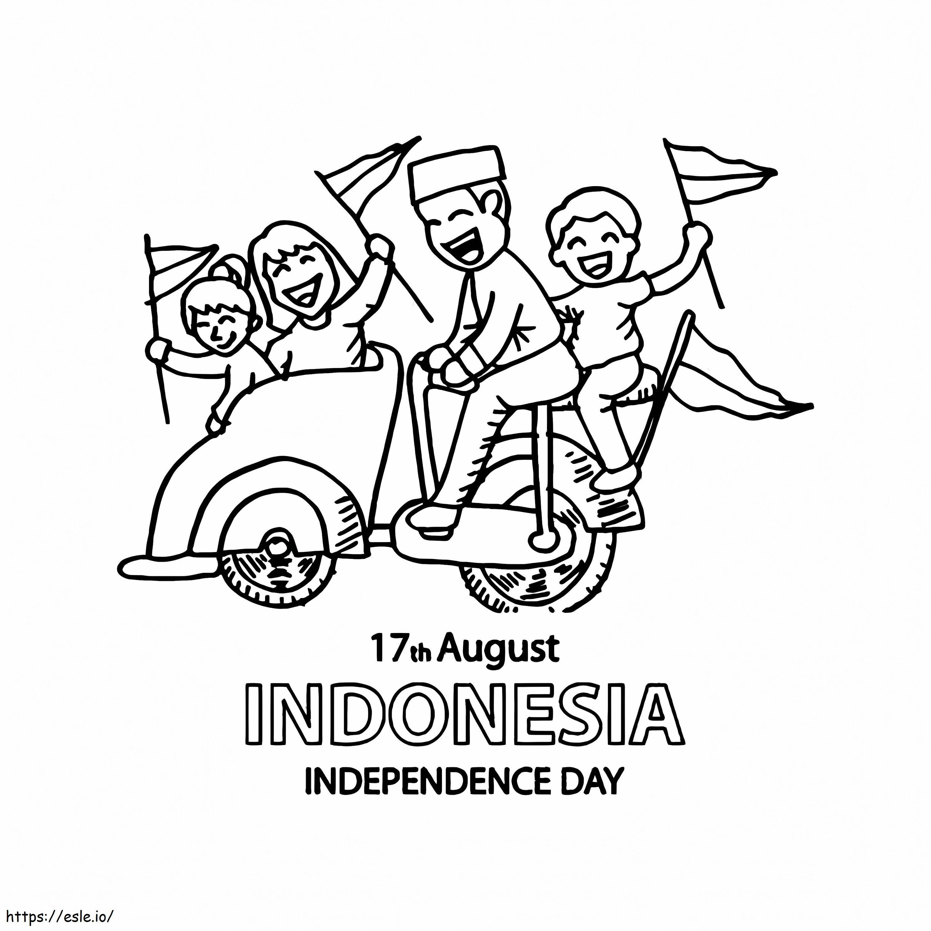 Coloriage Fête de l'indépendance de l'Indonésie à imprimer dessin