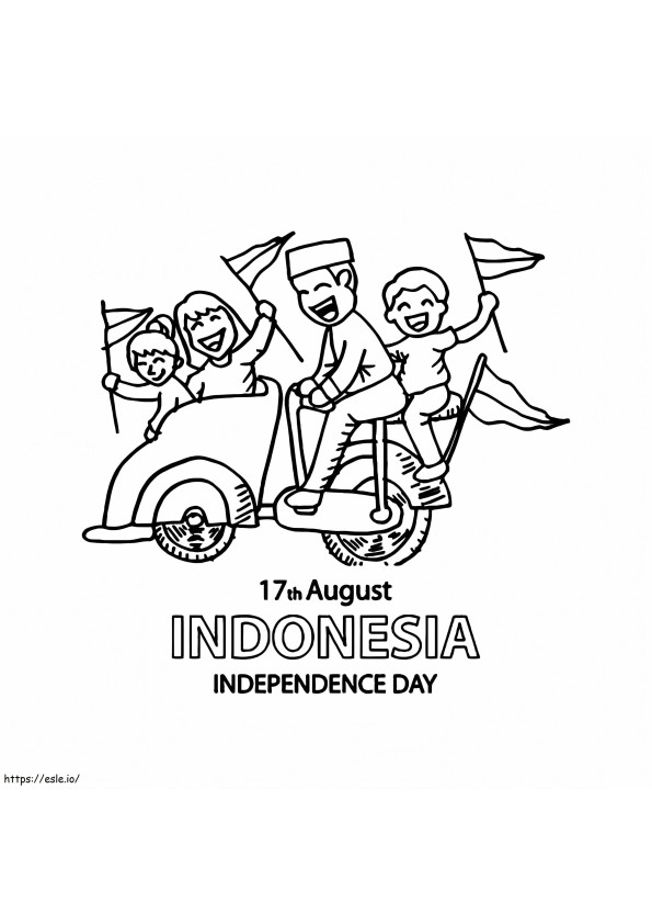 Indonesian itsenäisyyspäivä värityskuva