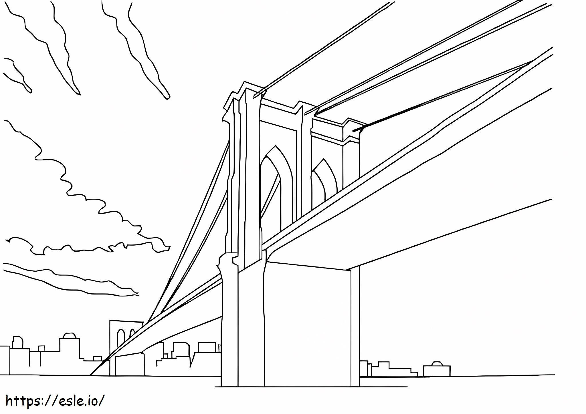 Coloriage le pont de Brooklyn à imprimer dessin