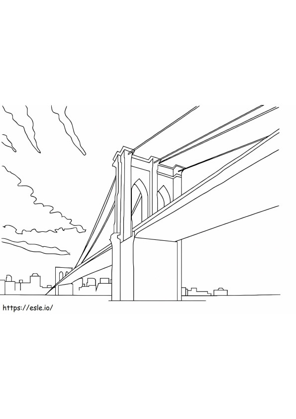 Coloriage le pont de Brooklyn à imprimer dessin