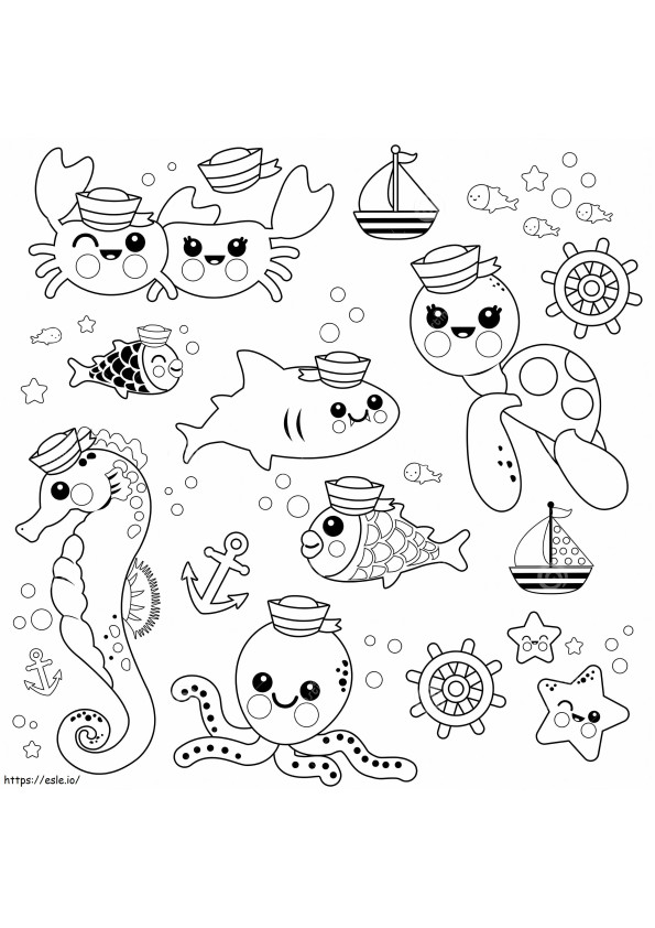 Animal Marino Simple coloring page