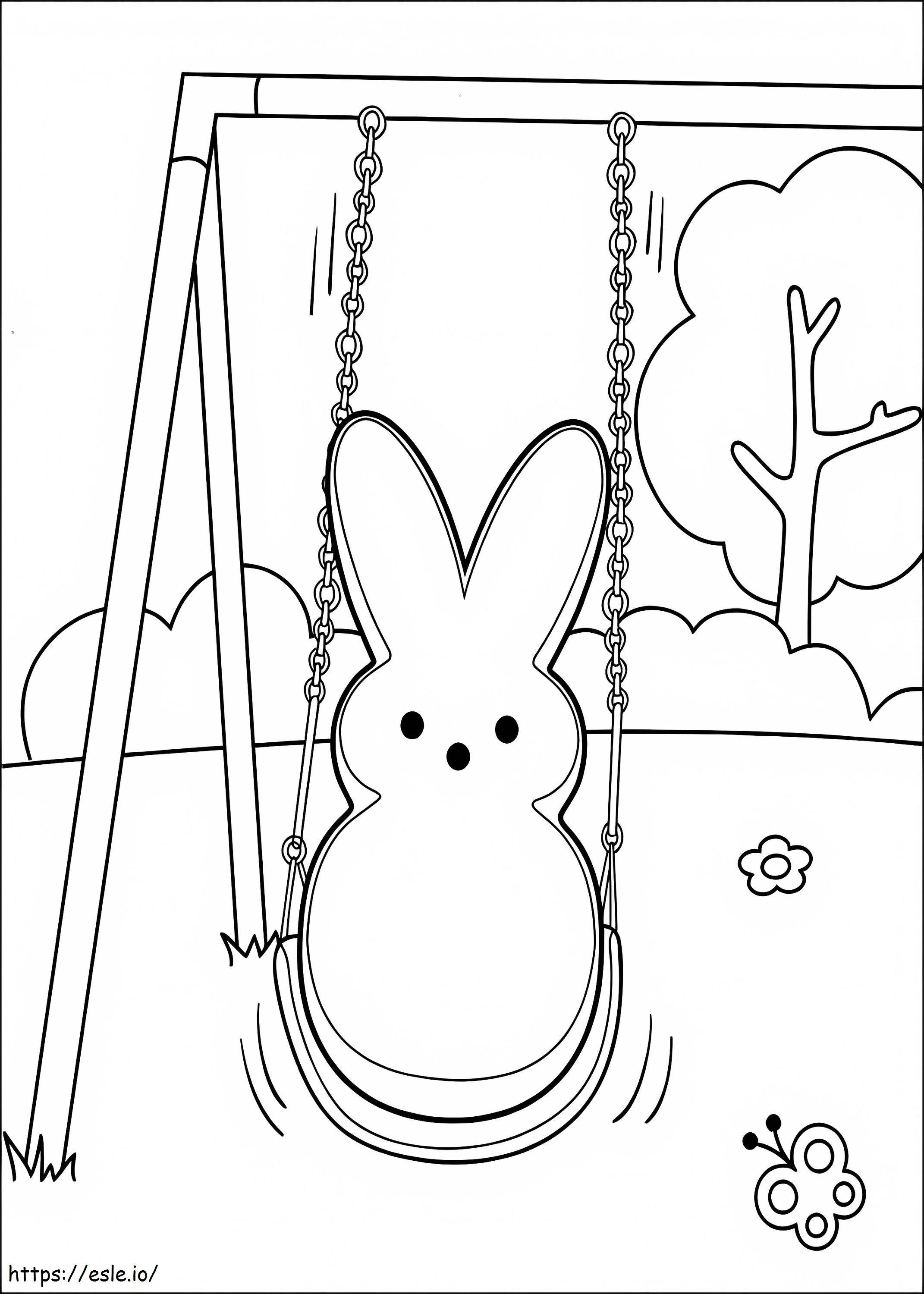 Rabbit Marshmallow Peeps coloring page
