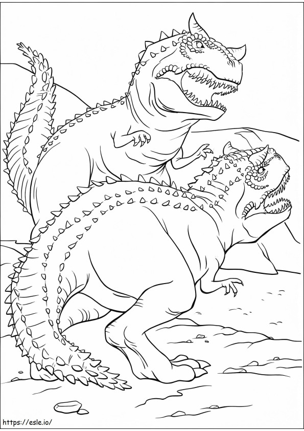 Coloriage Deux Carnotaurus à imprimer dessin