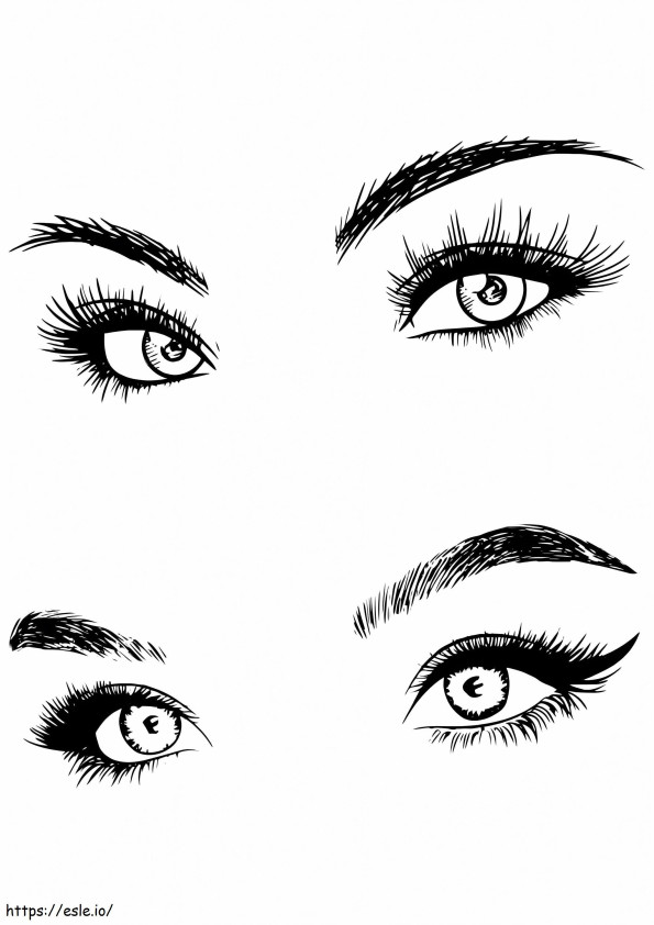 Kaksi silmäparia Tumblr värityskuva