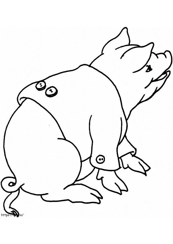 Pig Wear Clothes coloring page
