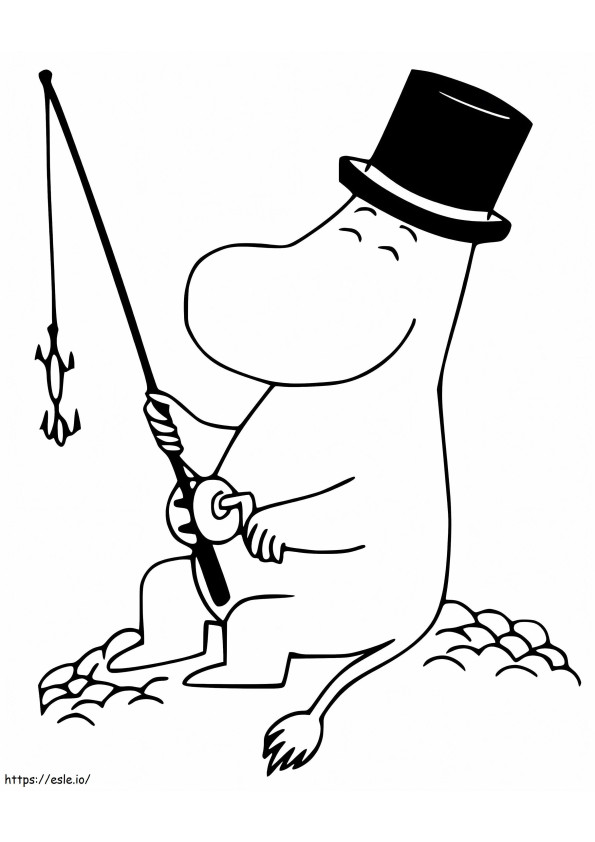 Moominpappa Fishing coloring page