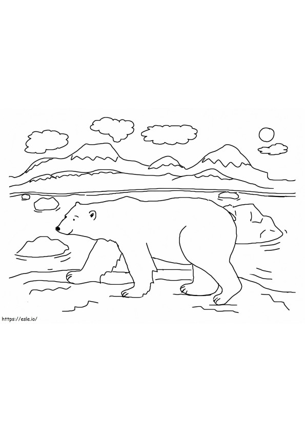 Urso de gelo de desenho animado para colorir
