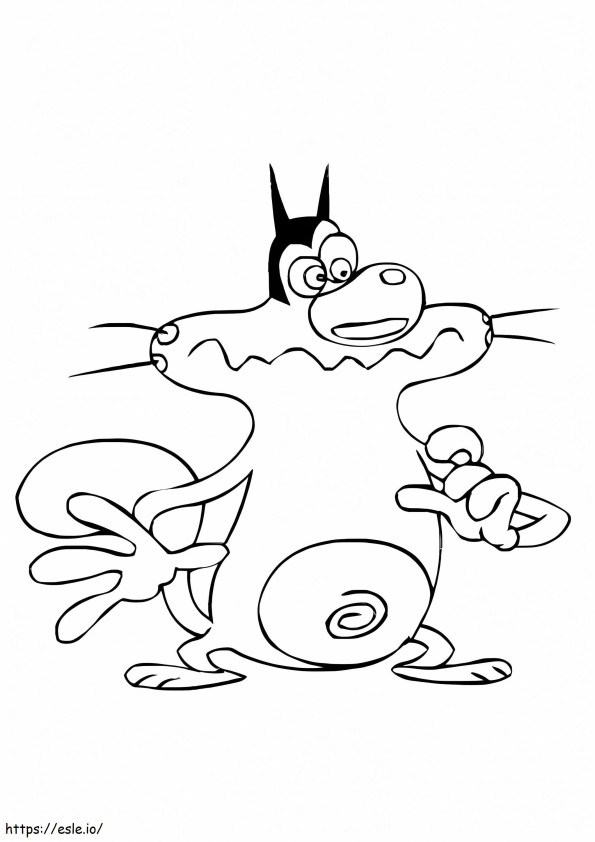 Scared Oggy coloring page