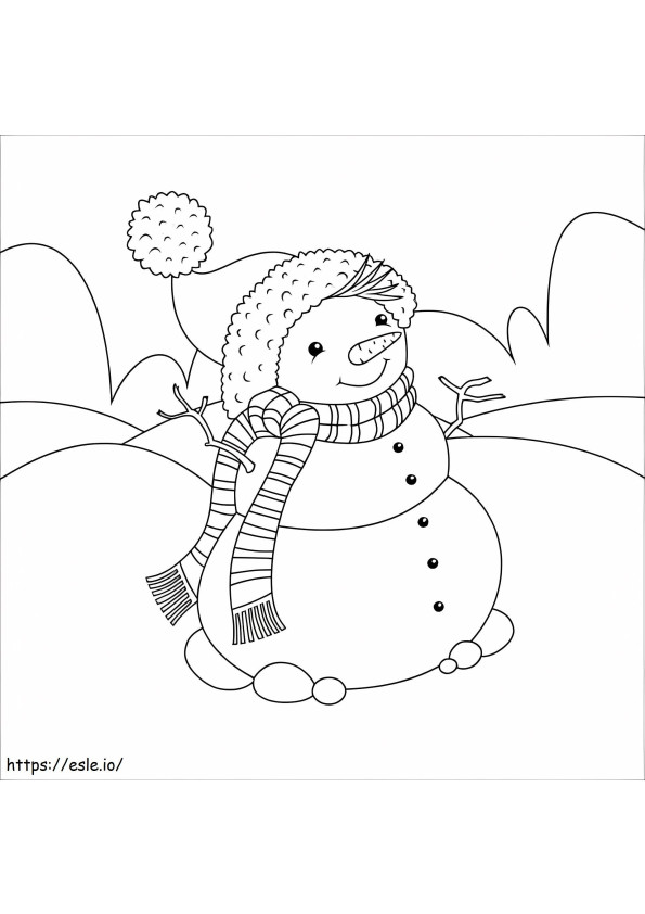 Coloriage Bonhomme de neige de base à imprimer dessin