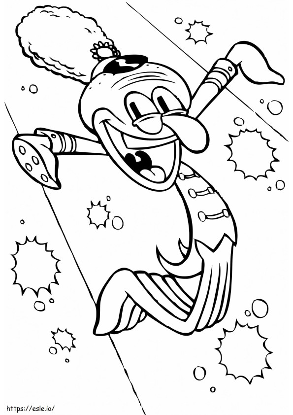 Happy Squidward Tentacles 1 coloring page