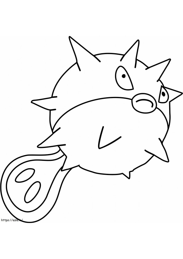 Coloriage Qwilfish dans Pokemon à imprimer dessin