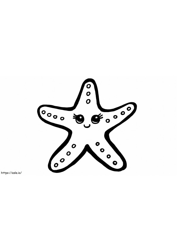 Estrela do mar fofa sorrindo para colorir