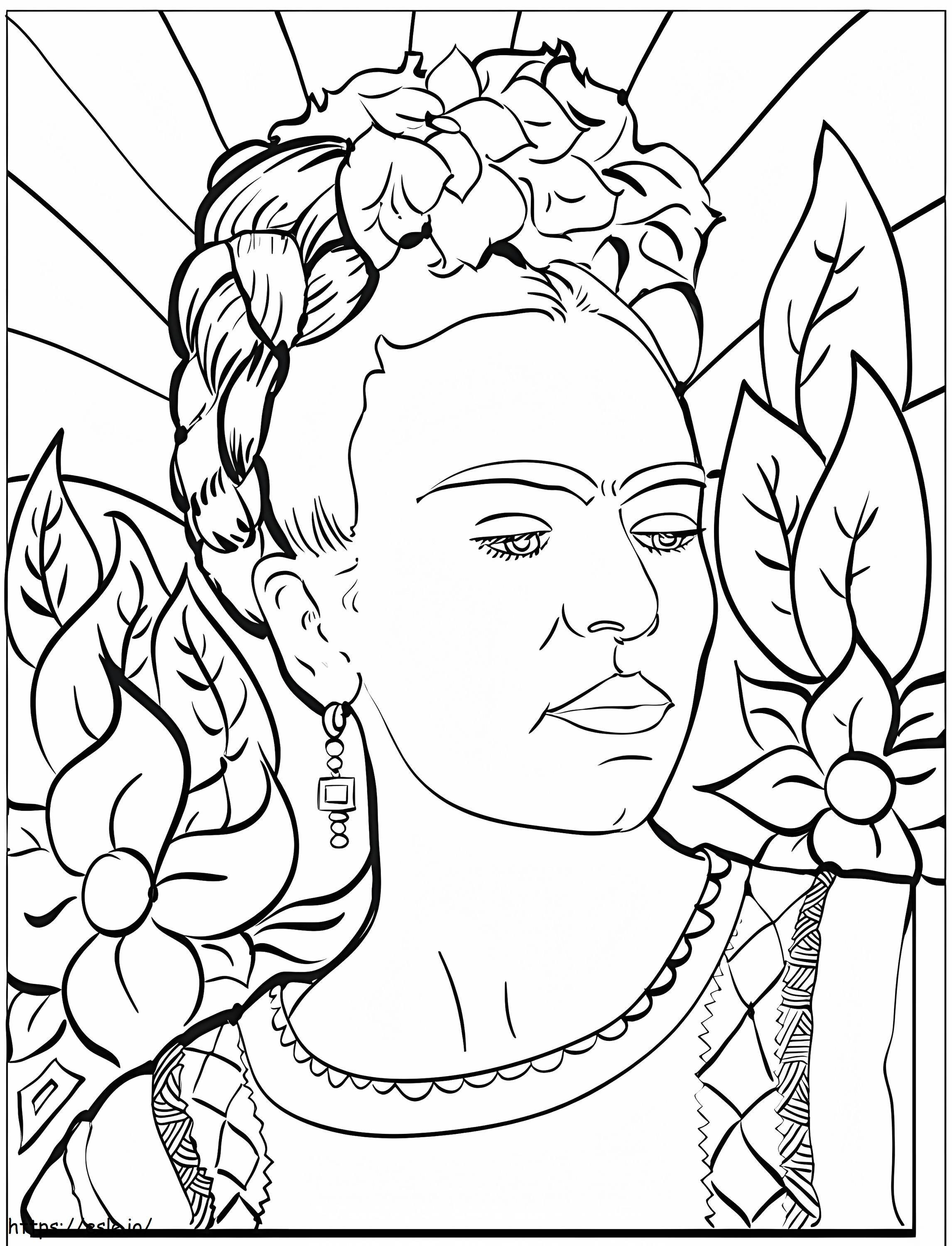 Afdrukbare Frida Kahlo kleurplaat kleurplaat