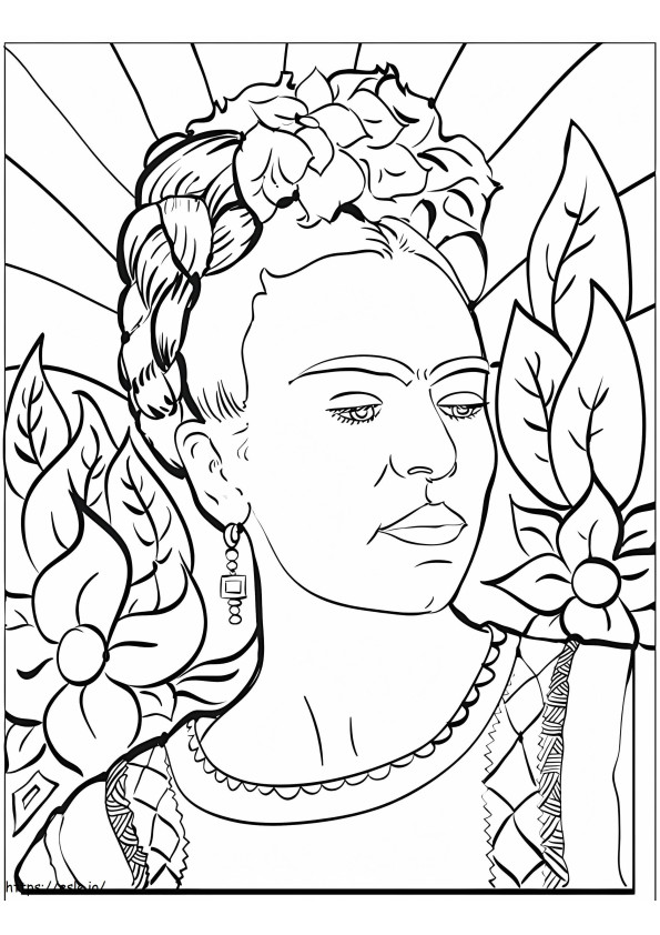 Coloriage Frida Kahlo imprimable à imprimer dessin