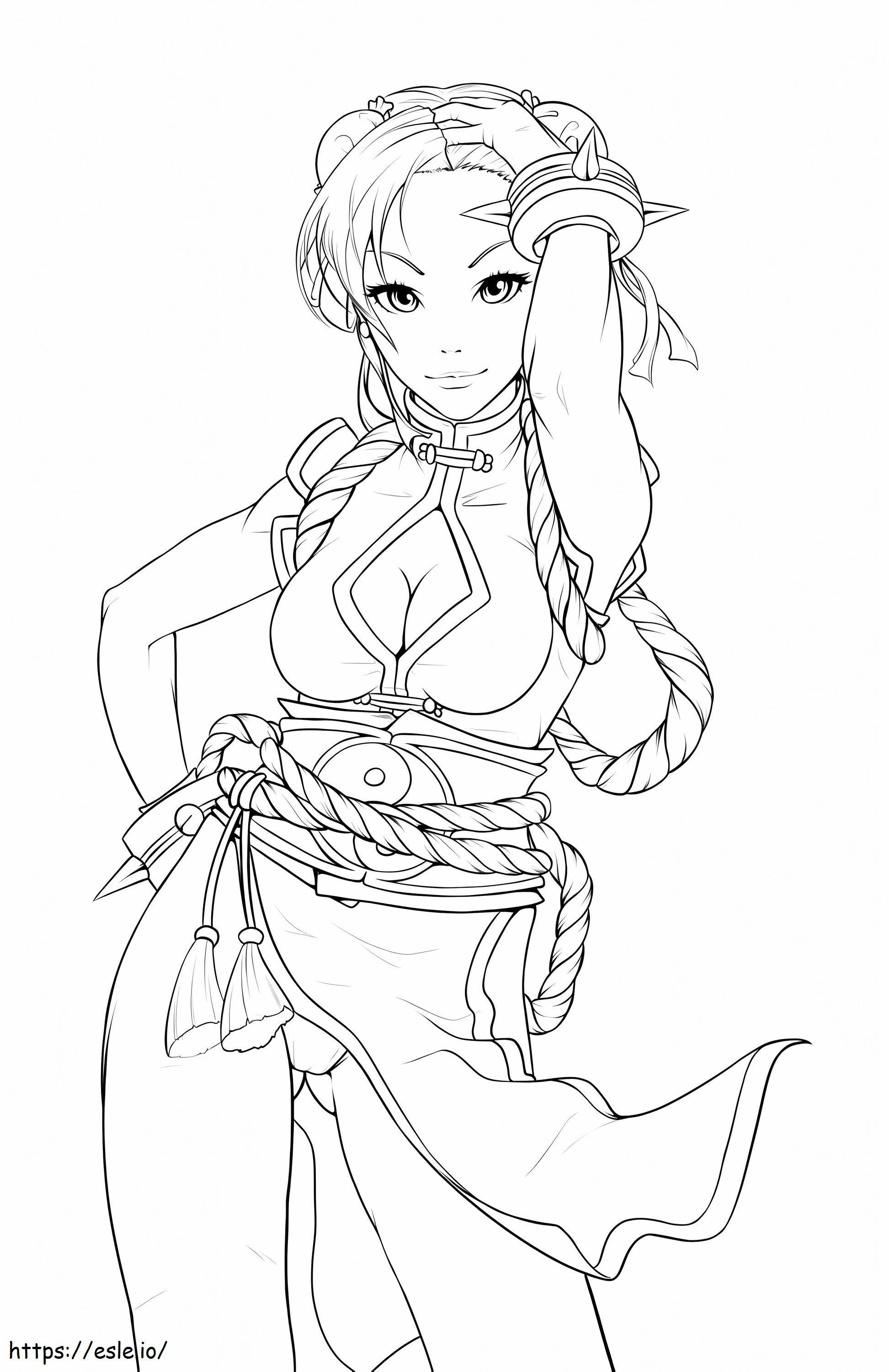 Chun Li From Street Fighter 1 coloring page